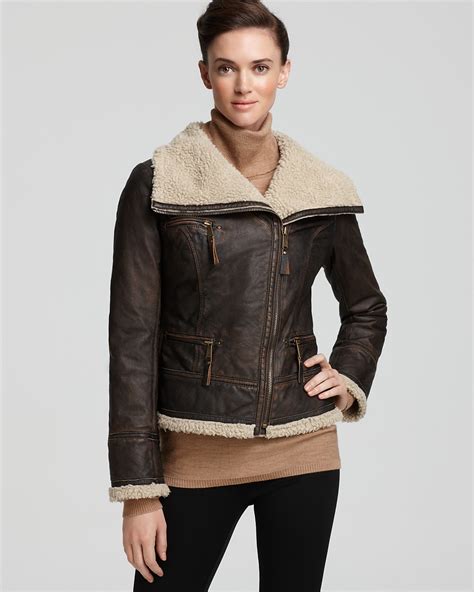 michael michael kors faux leather shearling jacket|michael kors cropped leather jacket.